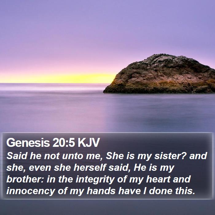 Genesis 20:5 KJV Bible Study