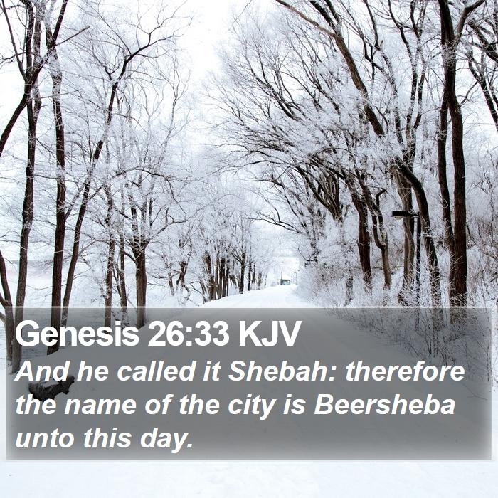 Genesis 26:33 KJV Bible Study