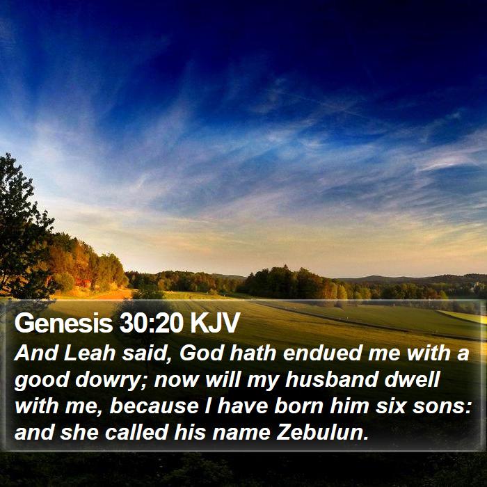 Genesis 30:20 KJV Bible Study