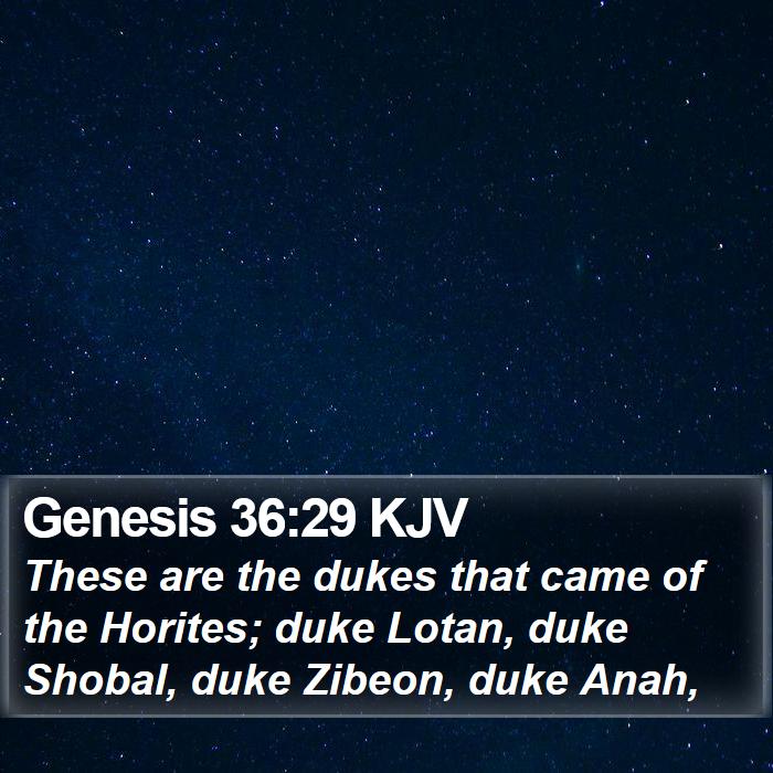 Genesis 36:29 KJV Bible Study