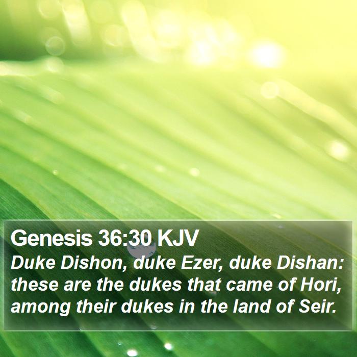 Genesis 36:30 KJV Bible Study