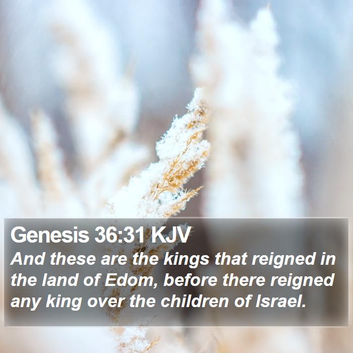 Genesis 36:31 KJV Bible Study