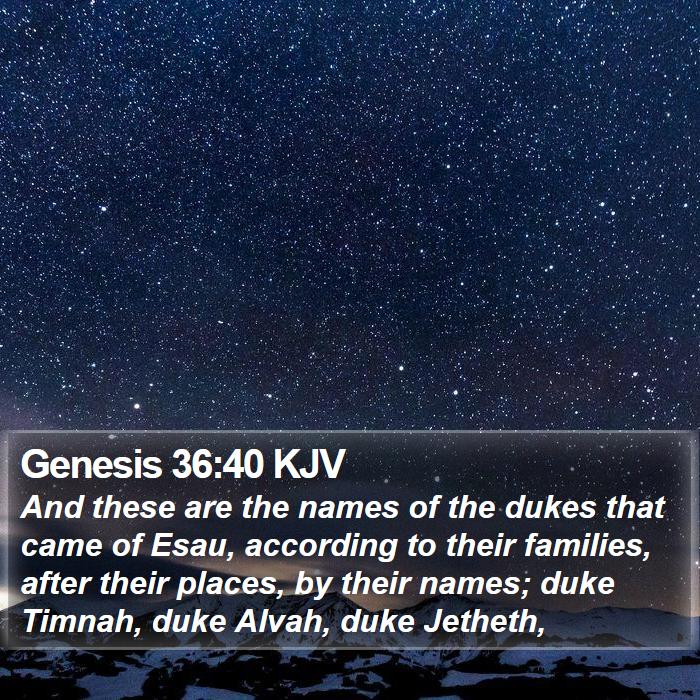 Genesis 36:40 KJV Bible Study