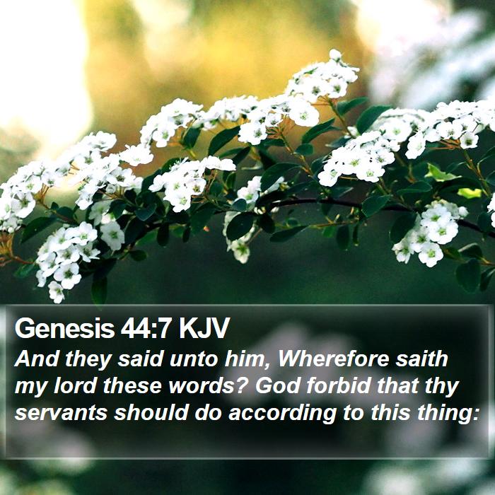 Genesis 44:7 KJV Bible Study