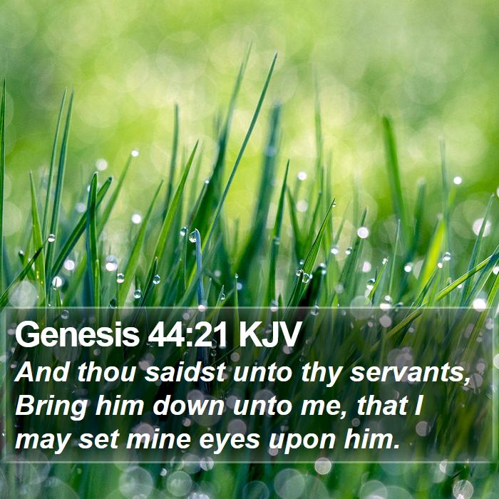 Genesis 44:21 KJV Bible Study