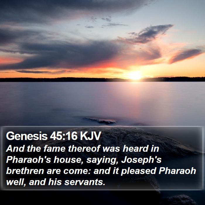 Genesis 45:16 KJV Bible Study