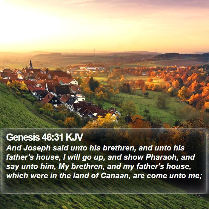 Genesis 46:31 KJV Bible Study