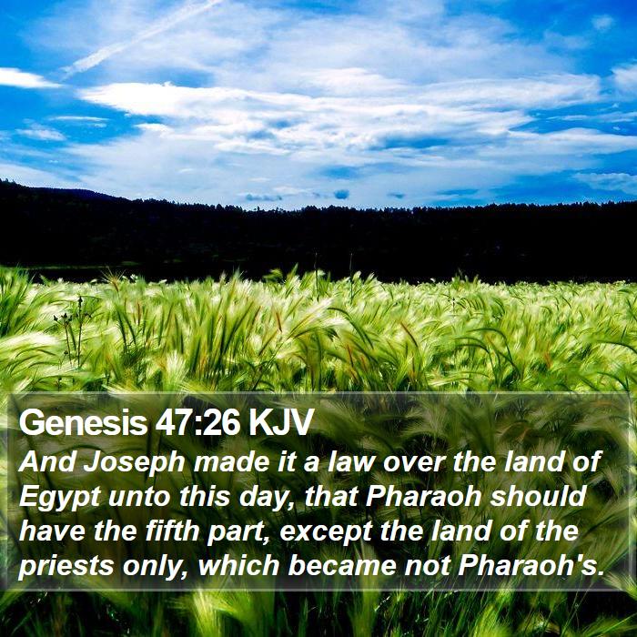 Genesis 47:26 KJV Bible Study