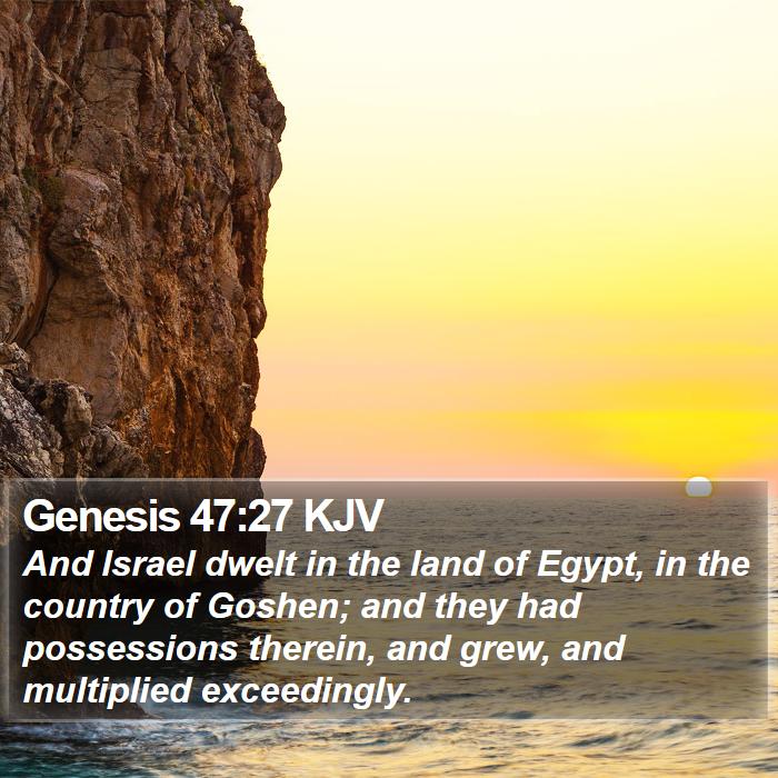 Genesis 47:27 KJV Bible Study