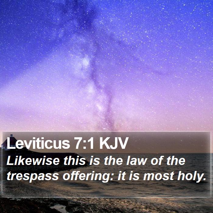 Leviticus 7:1 KJV Bible Study