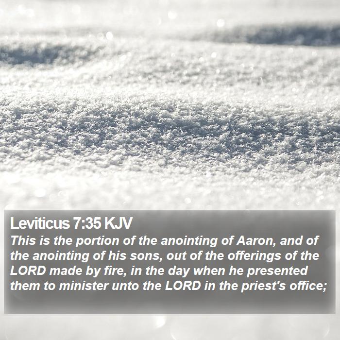 Leviticus 7:35 KJV Bible Study