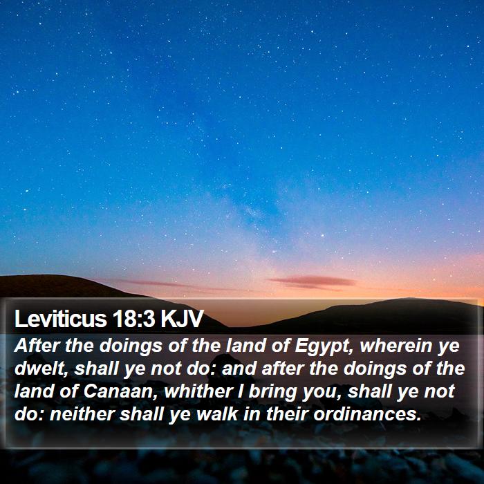 Leviticus 18:3 KJV Bible Study