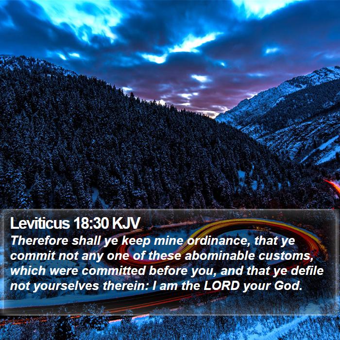 Leviticus 18:30 KJV Bible Study