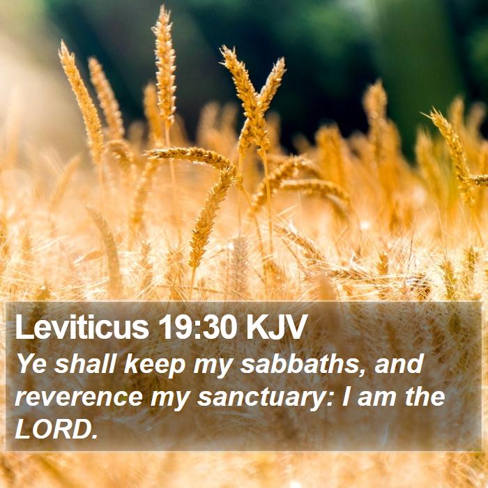 Leviticus 19:30 KJV Bible Study