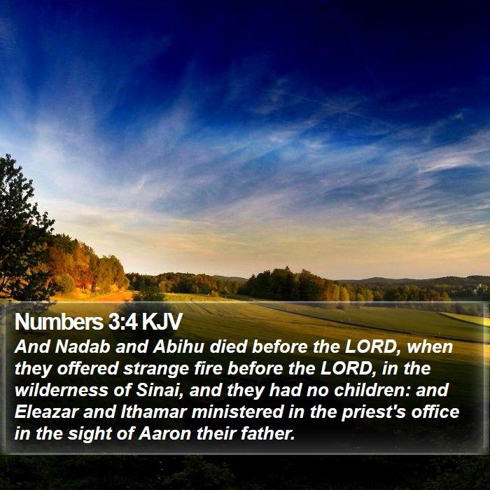 Numbers 3:4 KJV Bible Study
