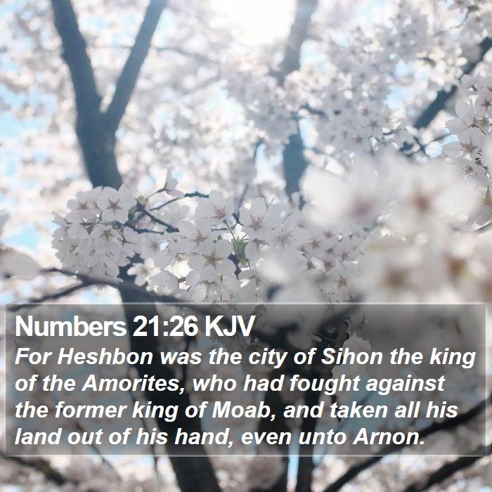 Numbers 21:26 KJV Bible Study