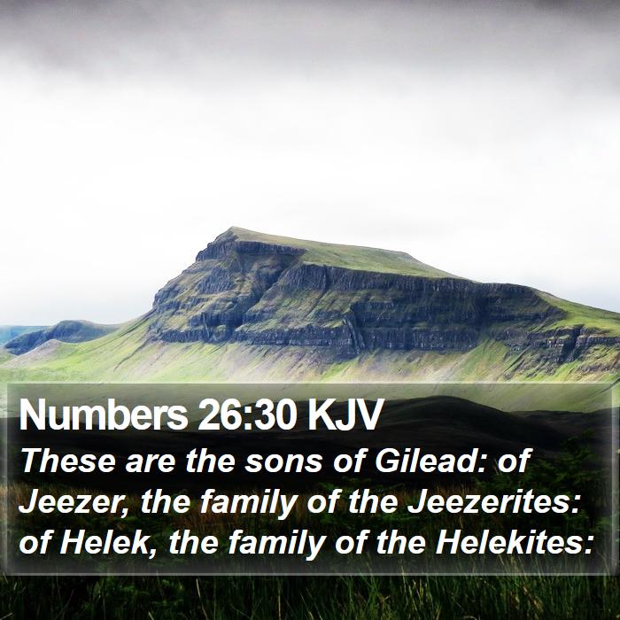 Numbers 26:30 KJV Bible Study