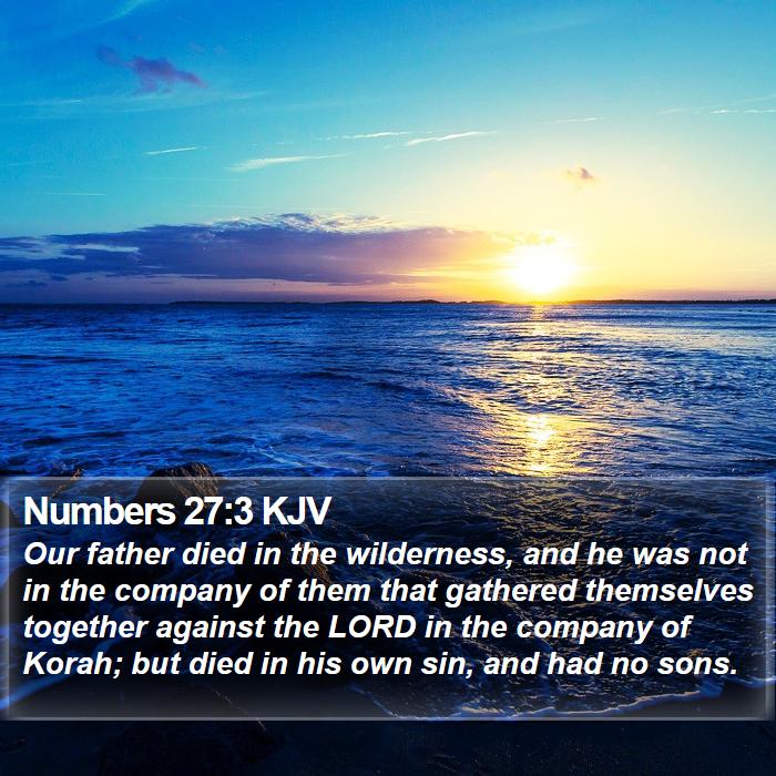 Numbers 27:3 KJV Bible Study