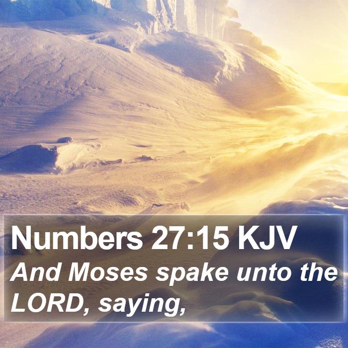 Numbers 27:15 KJV Bible Study