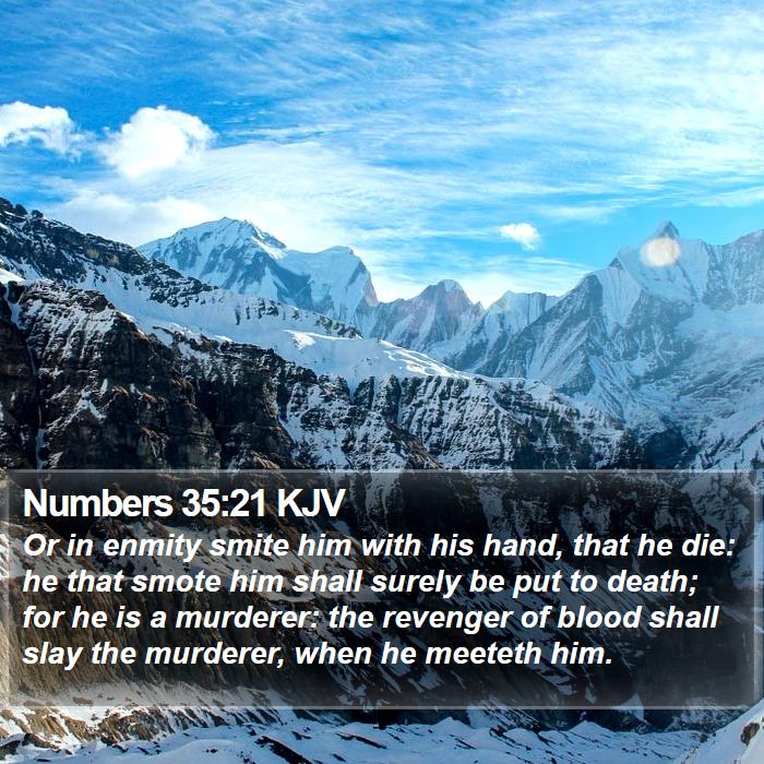 Numbers 35:21 KJV Bible Study