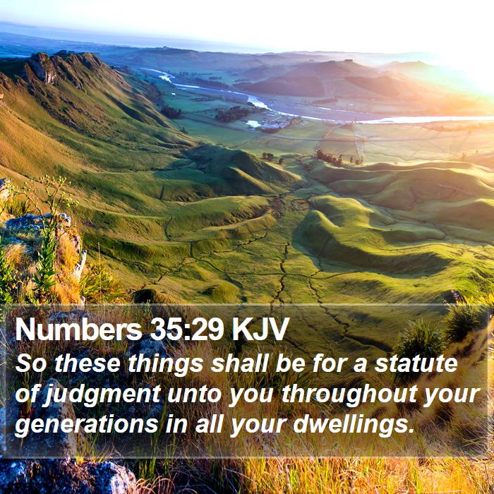 Numbers 35:29 KJV Bible Study