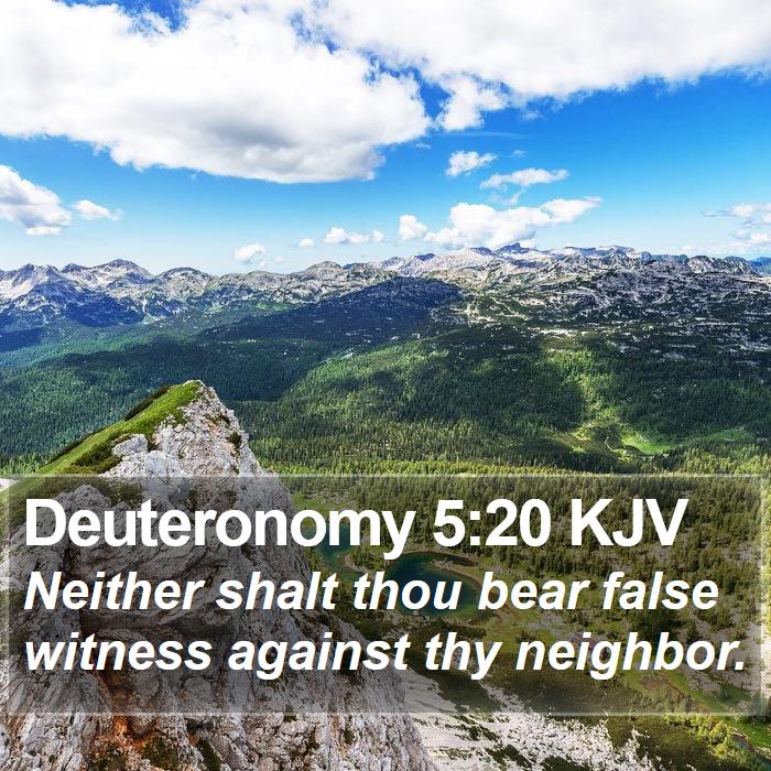 Deuteronomy 5:20 KJV Bible Study