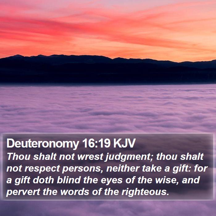 Deuteronomy 16:19 KJV Bible Study