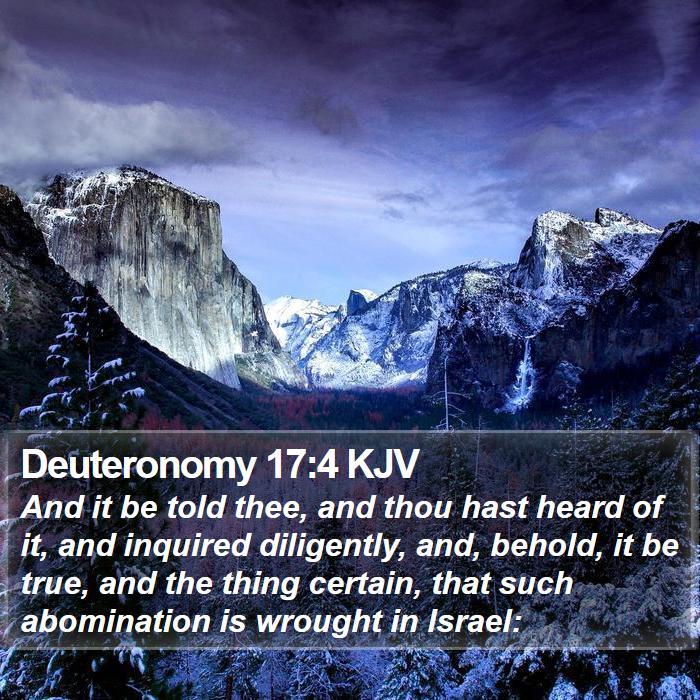 Deuteronomy 17:4 KJV Bible Study