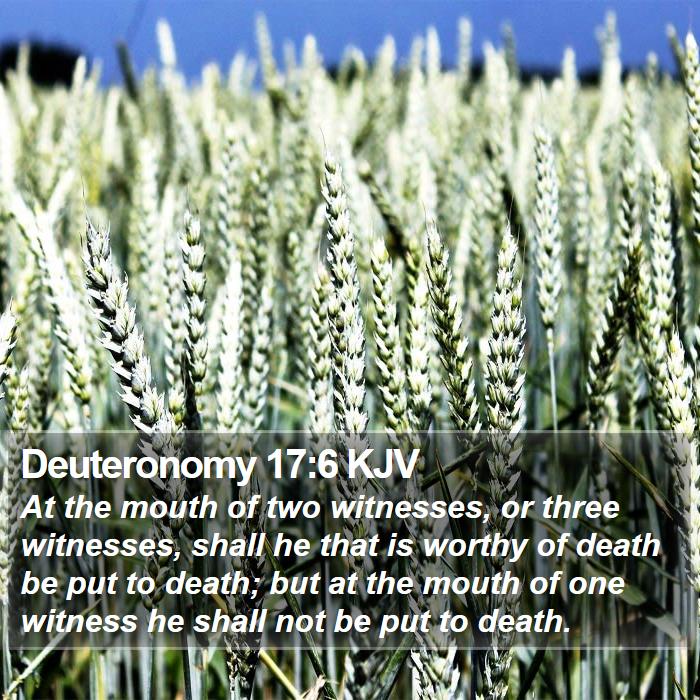 Deuteronomy 17:6 KJV Bible Study