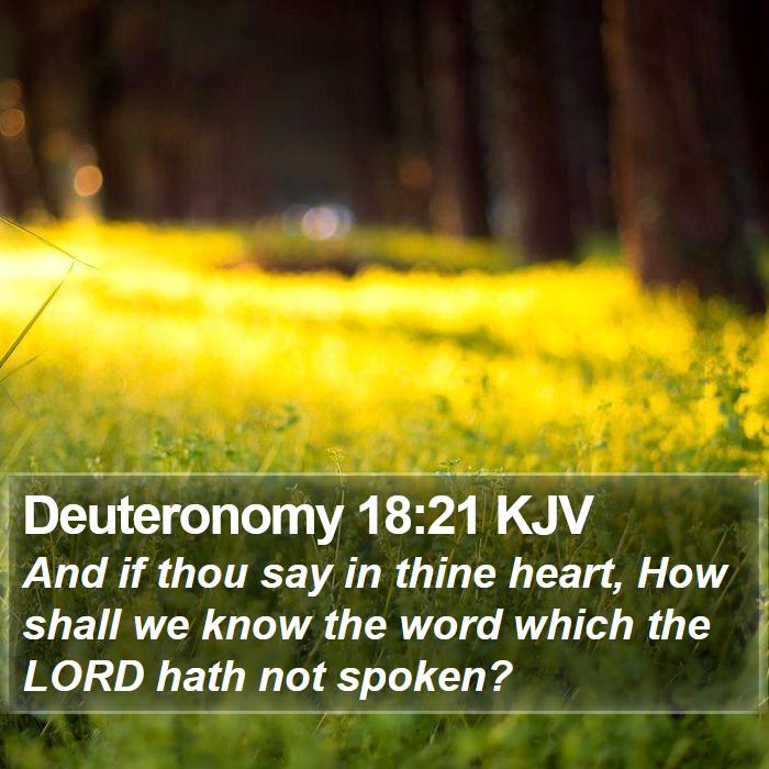 Deuteronomy 18:21 KJV Bible Study