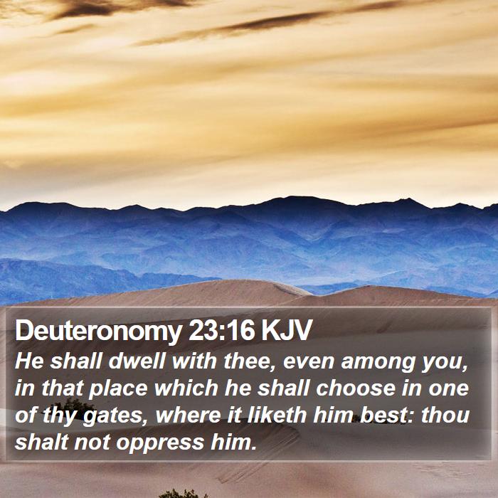 Deuteronomy 23:16 KJV Bible Study