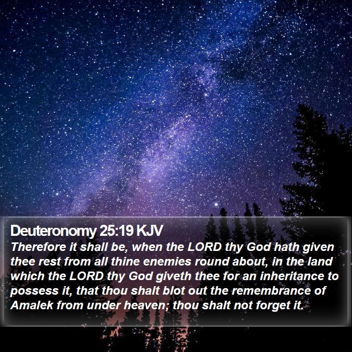 Deuteronomy 25:19 KJV Bible Study