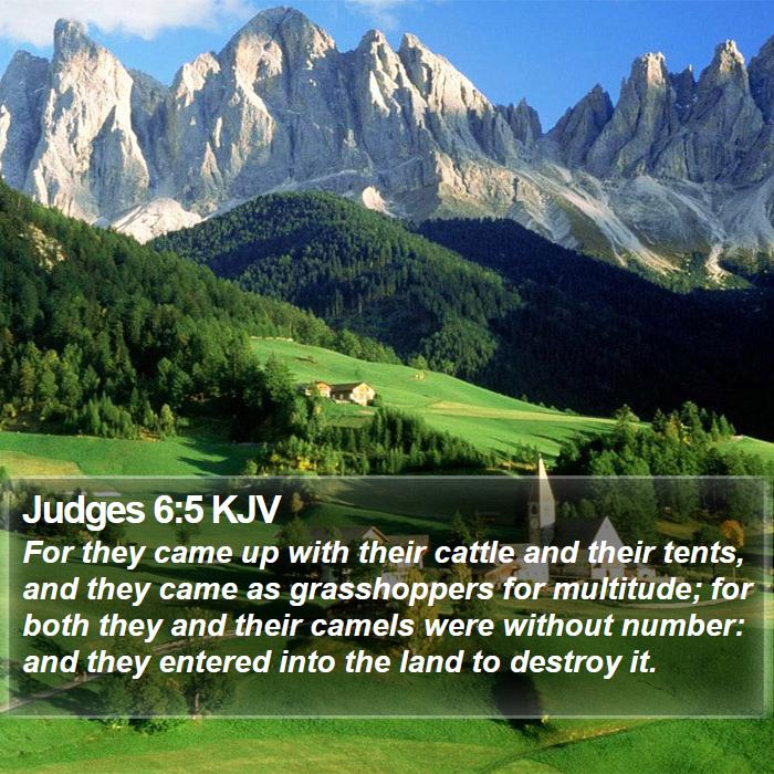 Judges 6:5 KJV Bible Study