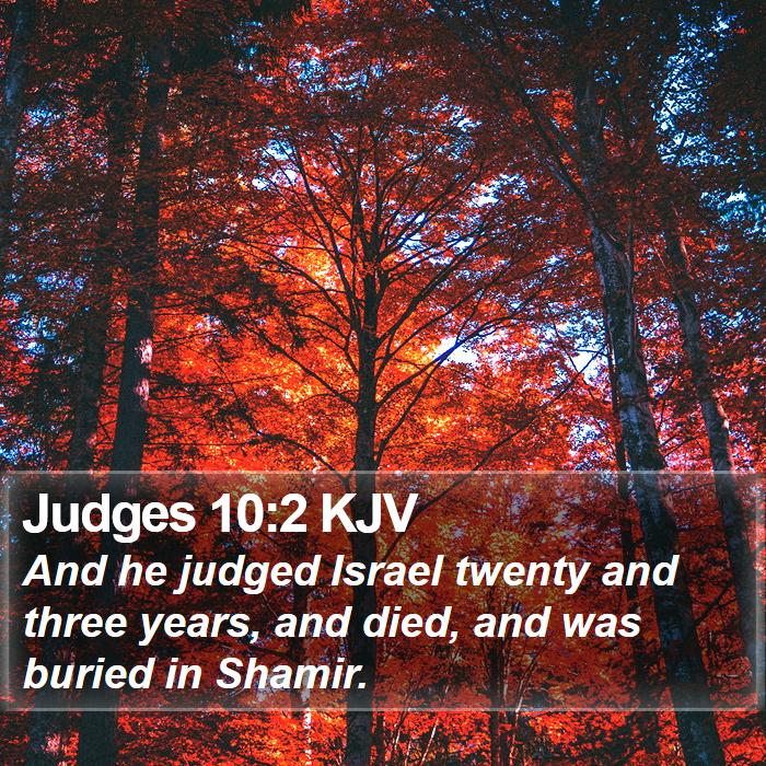 Judges 10:2 KJV Bible Study