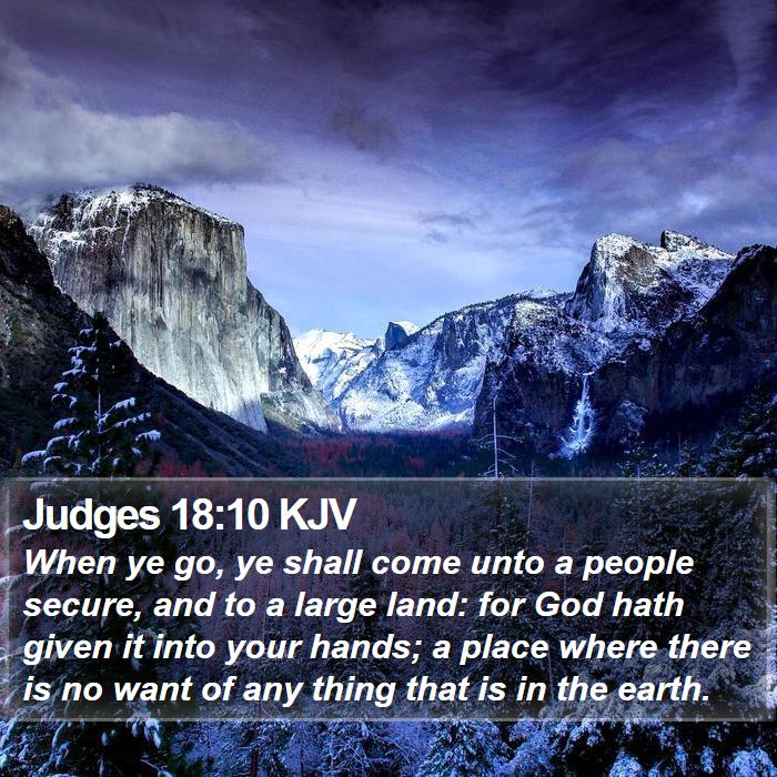 Judges 18:10 KJV Bible Study