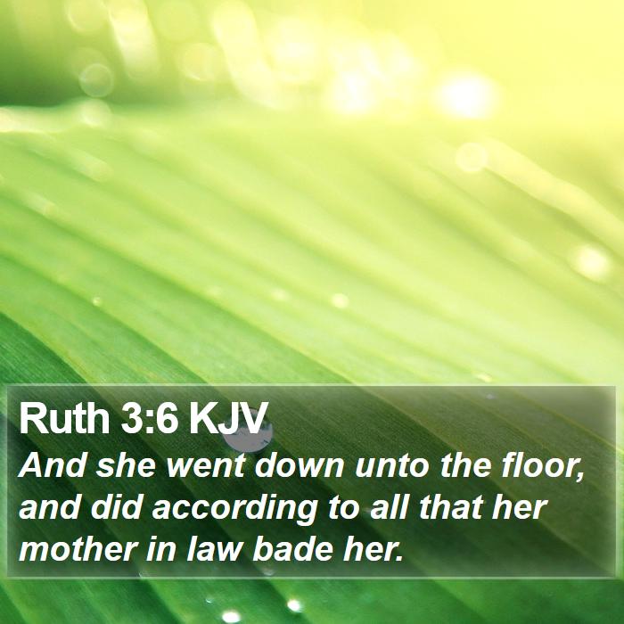 Ruth 3:6 KJV Bible Study