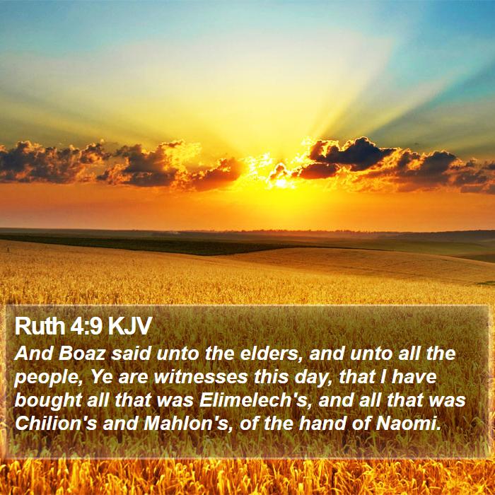 Ruth 4:9 KJV Bible Study