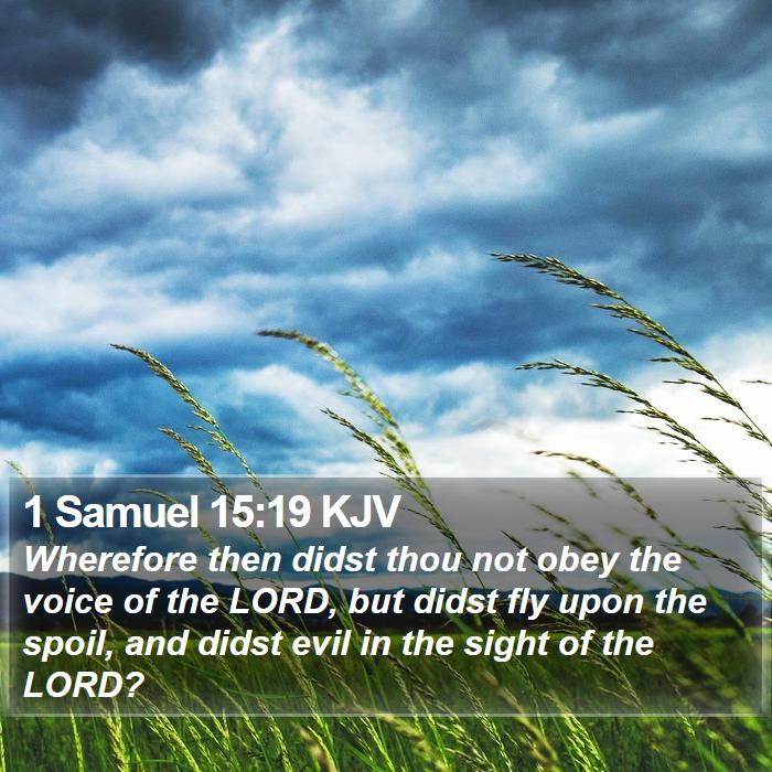 1 Samuel 15:19 KJV Bible Study