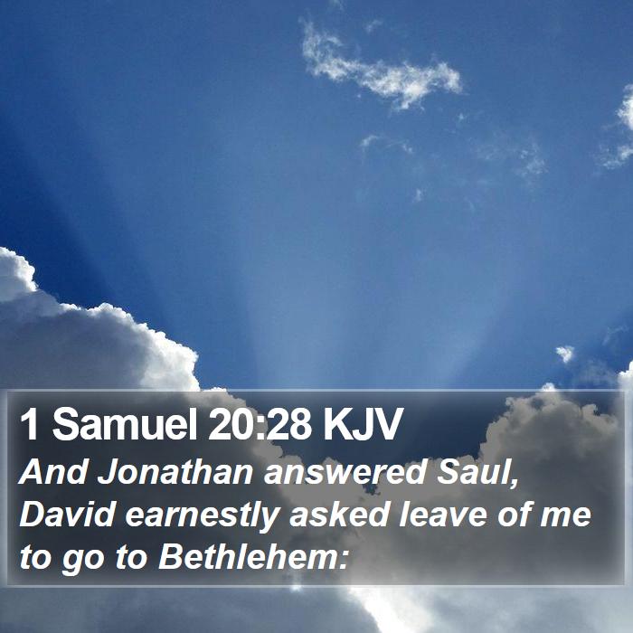 1 Samuel 20:28 KJV Bible Study