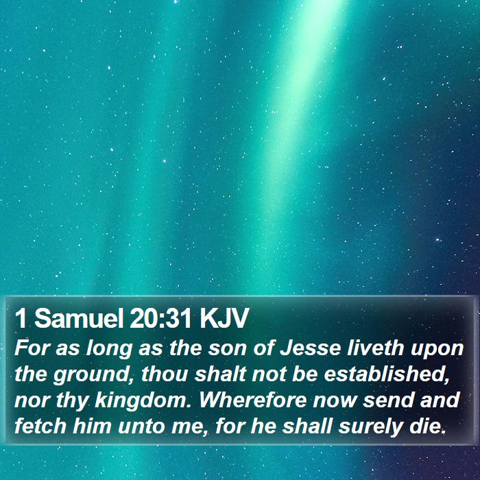 1 Samuel 20:31 KJV Bible Study