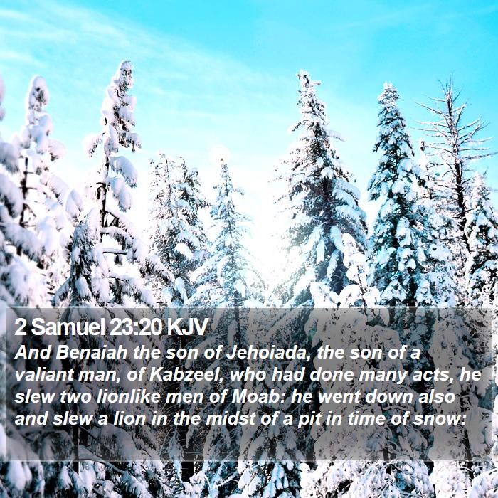 2 Samuel 23:20 KJV Bible Study