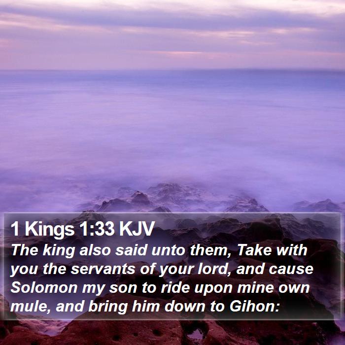 1 Kings 1:33 KJV Bible Study