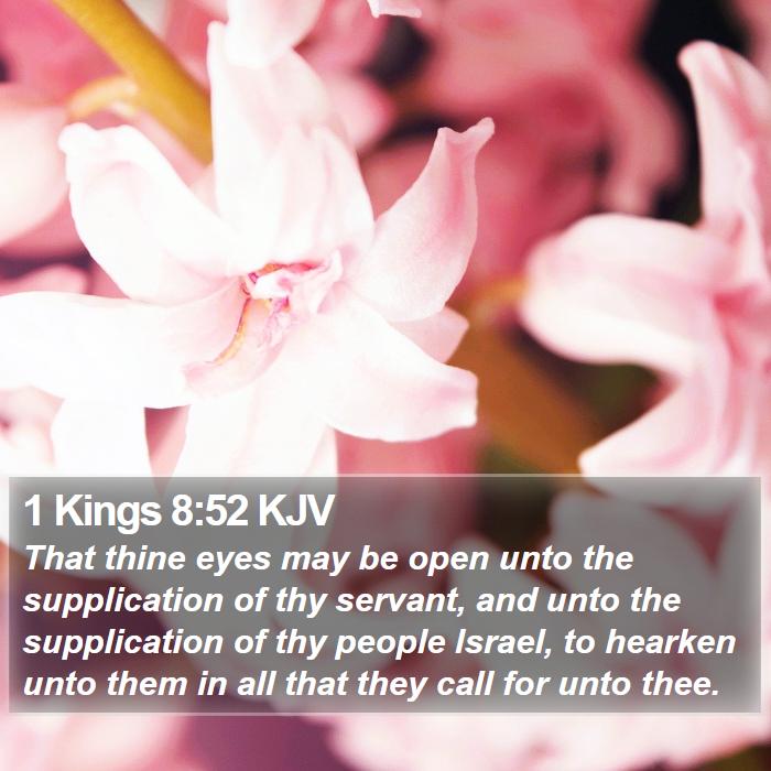 1 Kings 8:52 KJV Bible Study