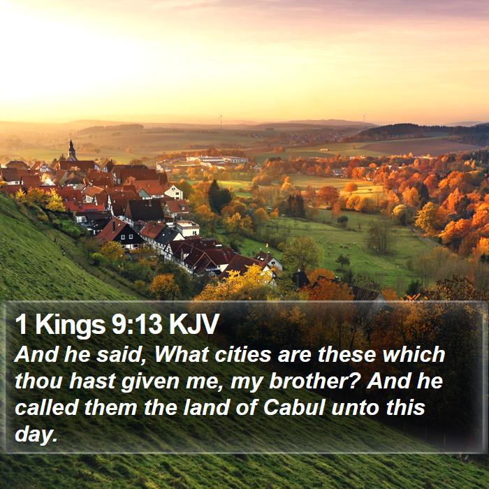 1 Kings 9:13 KJV Bible Study