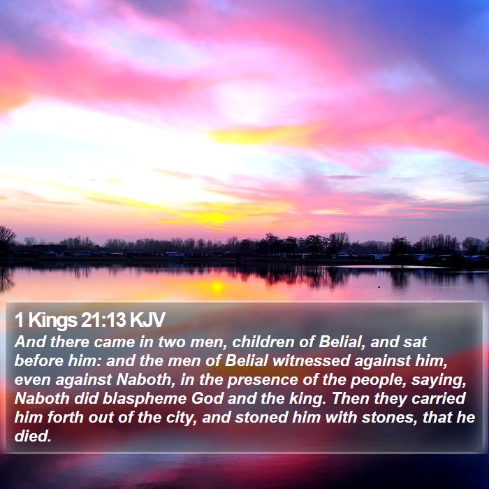 1 Kings 21:13 KJV Bible Study