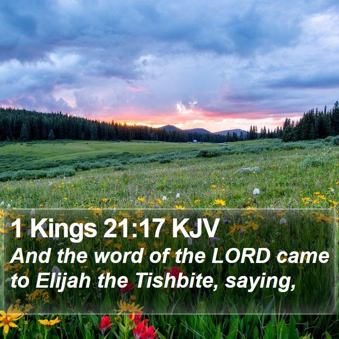 1 Kings 21:17 KJV Bible Study