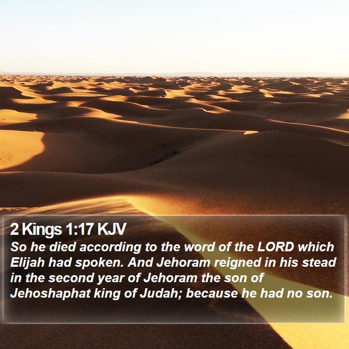 2 Kings 1:17 KJV Bible Study