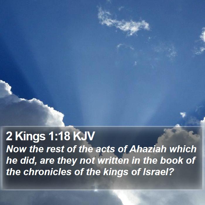 2 Kings 1:18 KJV Bible Study