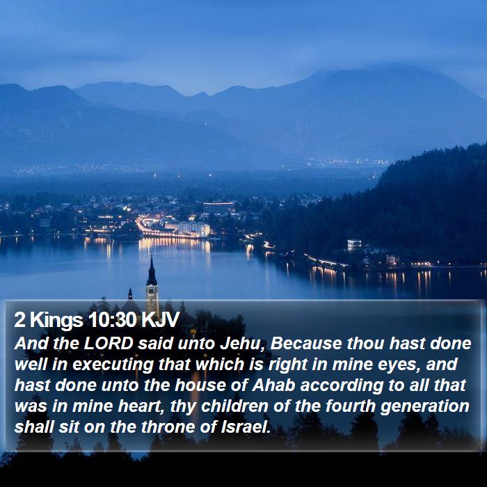 2 Kings 10:30 KJV Bible Study