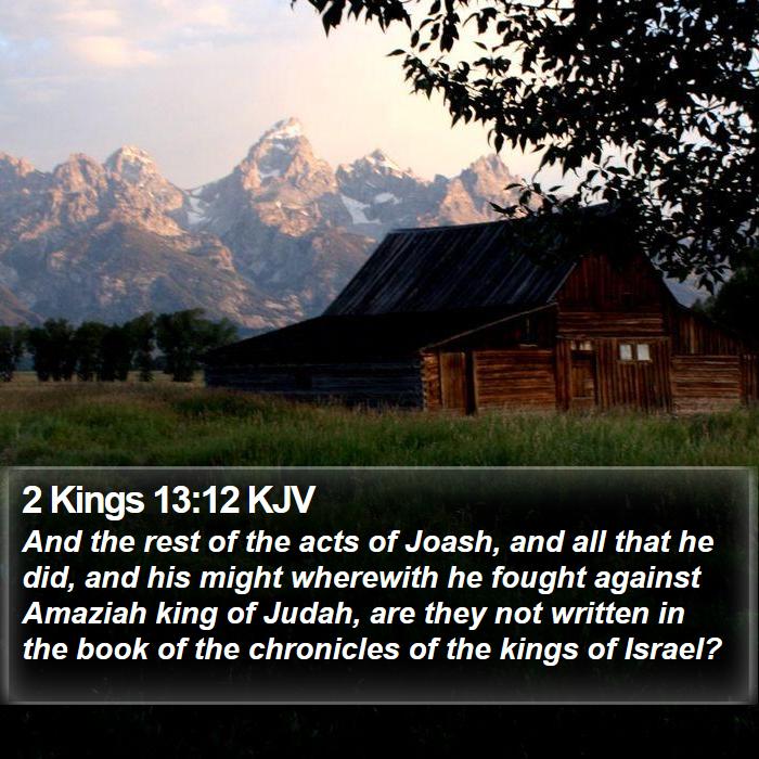 2 Kings 13:12 KJV Bible Study